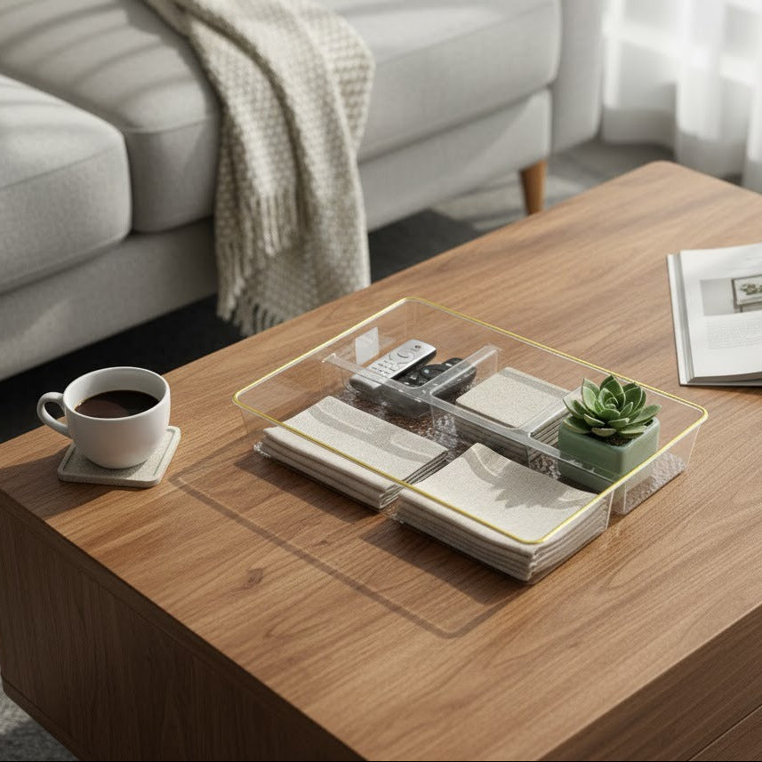 Frosted Acrylic 4 Protion Tray