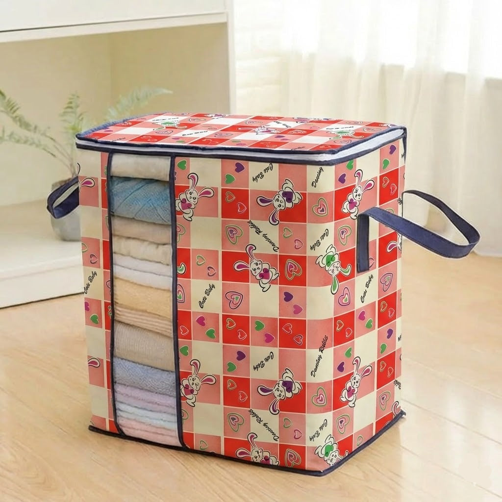 Rabbit Printed Multipurpose Jumbo Storage Organizer