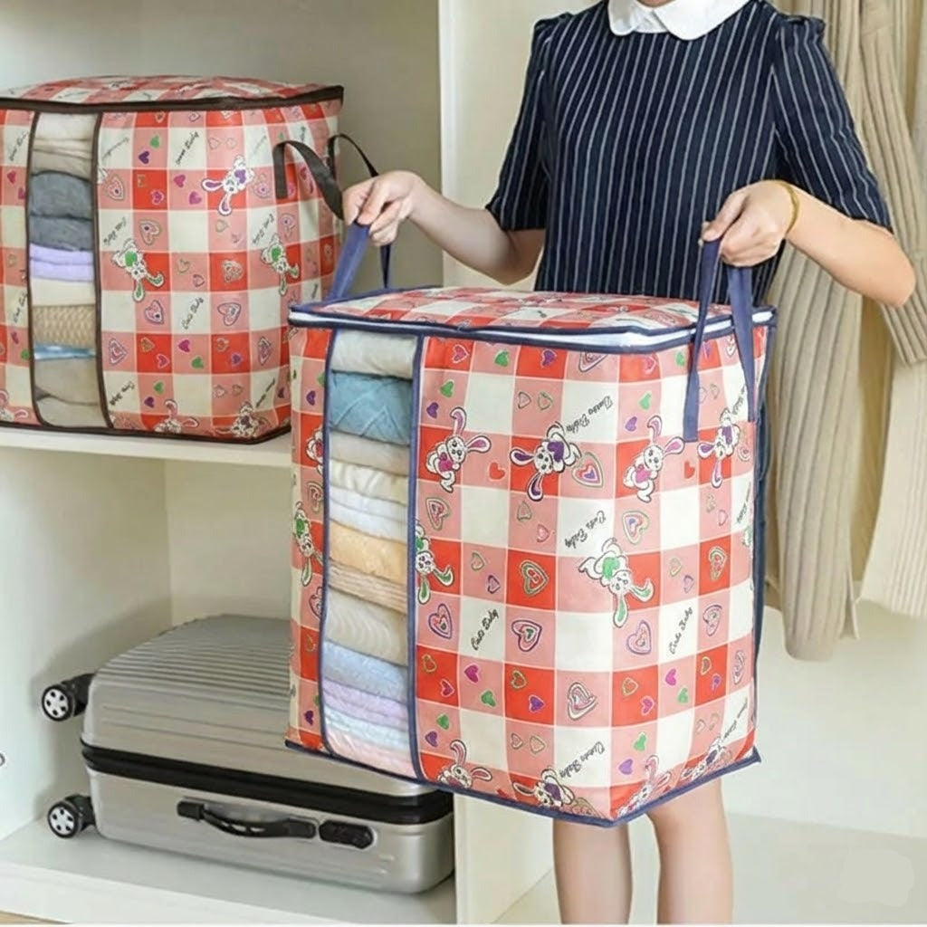 Rabbit Printed Multipurpose Jumbo Storage Organizer