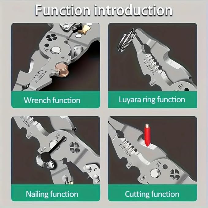 21-In-1 Foldable Wire Stripper Crimper Pliers