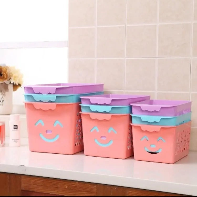 3Pcs Set Smiley Organiser Basket With Cap.