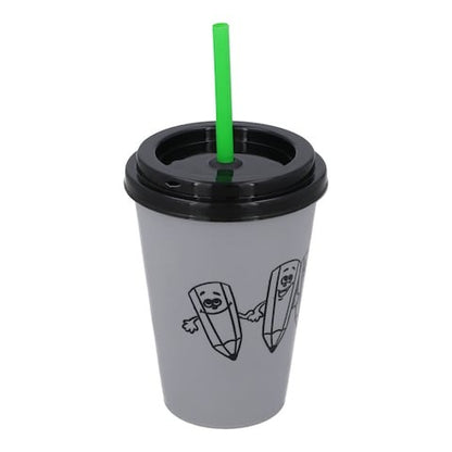 1Pc Printed Plastic Coffee Cup