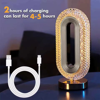 Crystal Touch Dimming Night Lamp Rechargeable