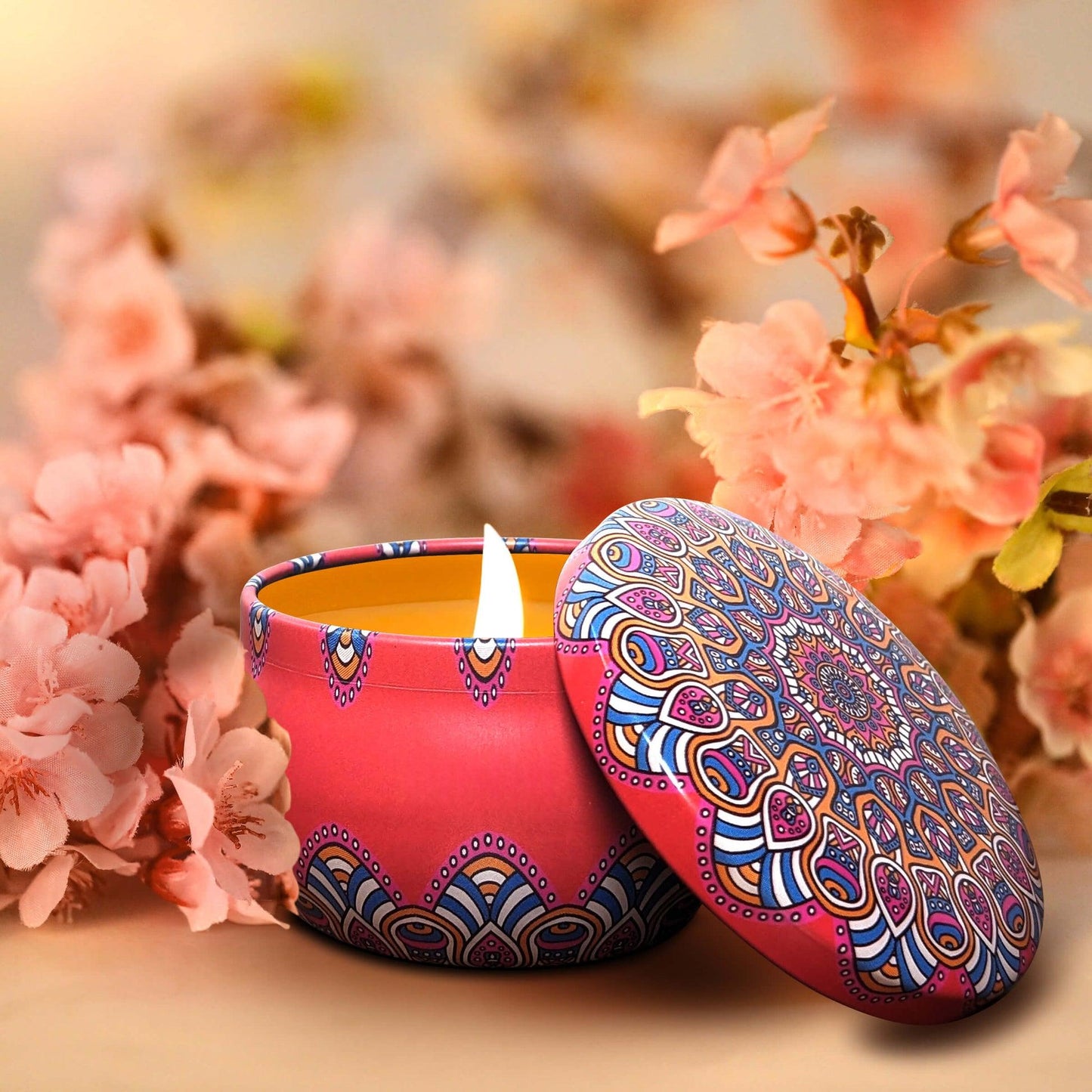 Elegant Floral Design Scented Candle
