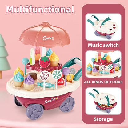 Kids Ice Cream Trolly Pretend Play Set