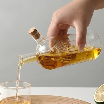 Elegant Glass Oil Bottle with Double Spout