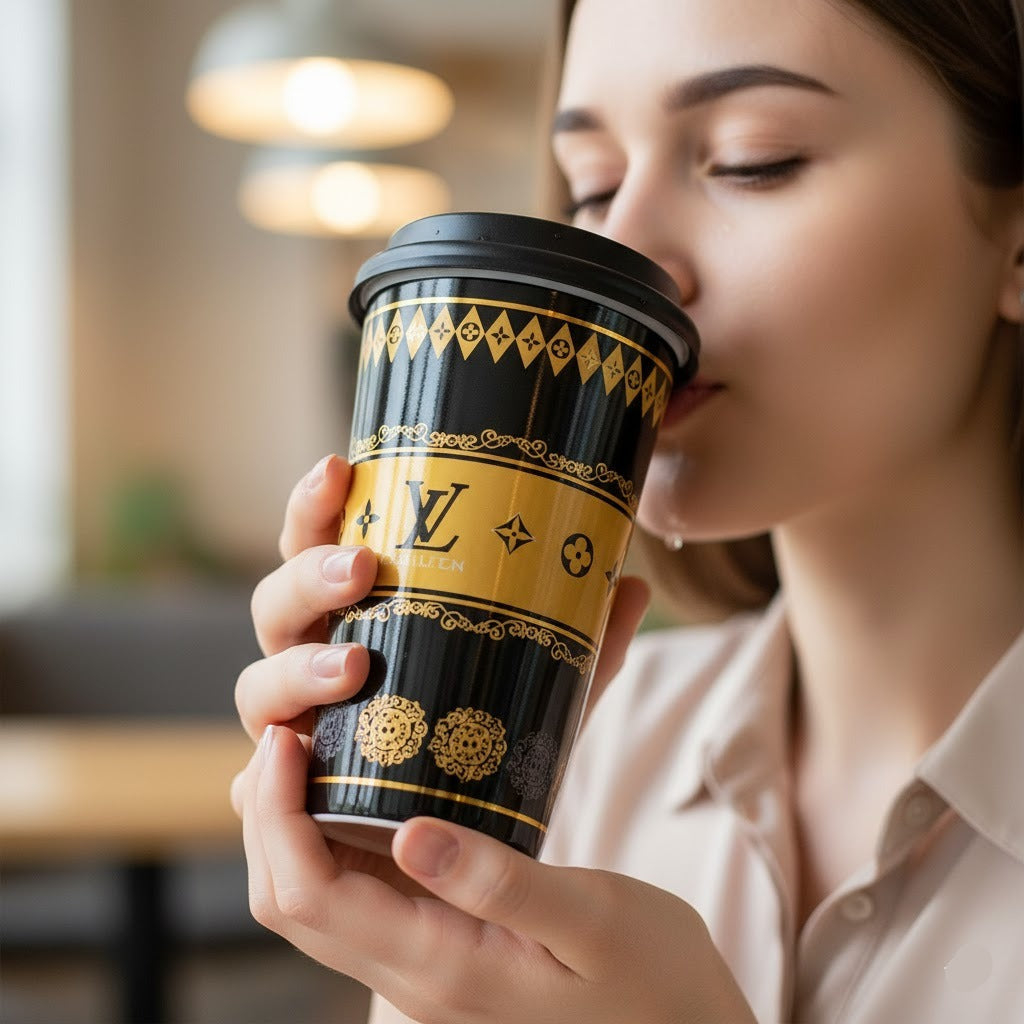 Printed Coffee Mug with Silicon Lid
