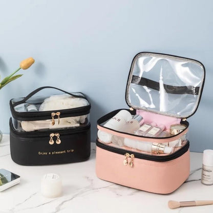 Dual-Zip Travel Cosmetic Organizer