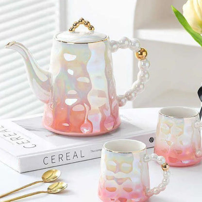 8PCS Luxury Ceramic Tea Cup Set With Tray