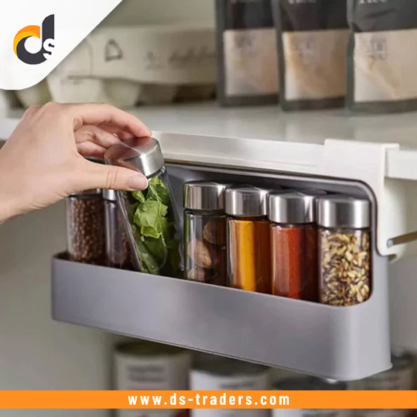 Wall Mounted Under Shelf Spice Storage Rack