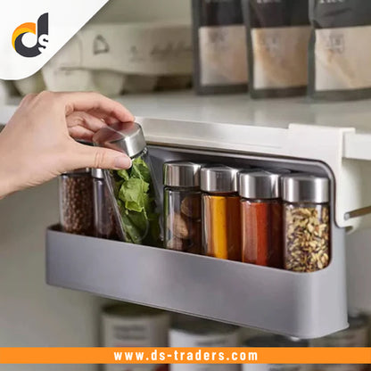 Wall Mounted Under Shelf Spice Storage Rack