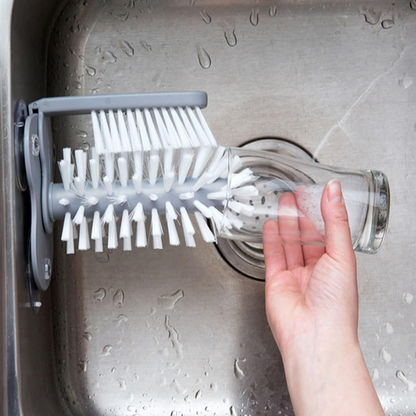 Glass Washer with Double Sided Bristle Brush