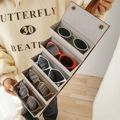 Leather Foldable Glasses Frame Organizer
