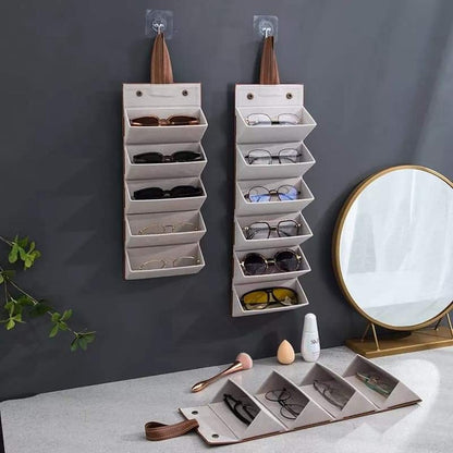 Leather Foldable Glasses Frame Organizer