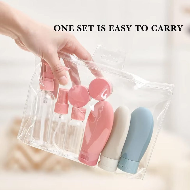 11PCs Reusable Travel Bottle Set With Pouch