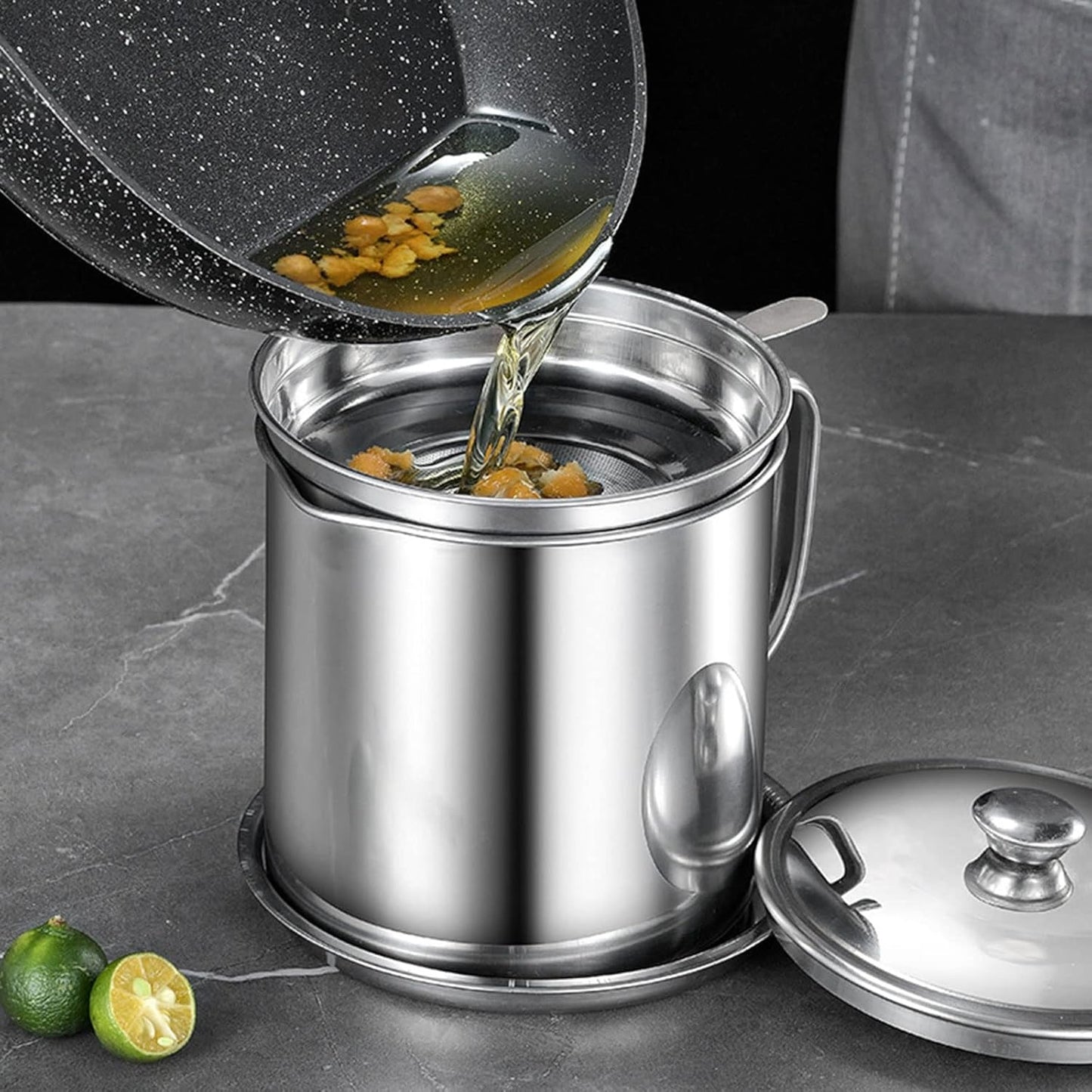 Stainless Steel Oil Pot (1.3 L)