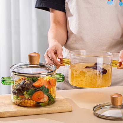Heat Resistant Glass Cooking Pot