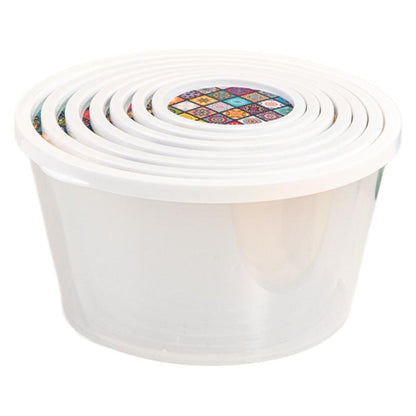Pack Of 7 - Round Sealed Storage Container