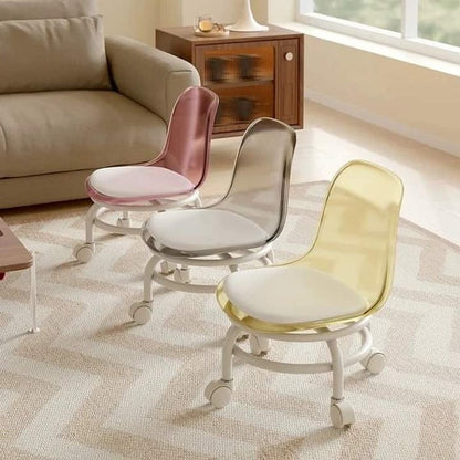 Portable Mini Acrylic Chair With Universal Wheel