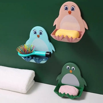 Penguin Style Self-Adhesive Soap Holder