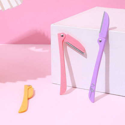 3PCs Folding Eyebrow Razor with Handle