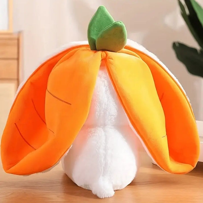 Funny Reversible Bunny Plush Toy Zipper Pillow