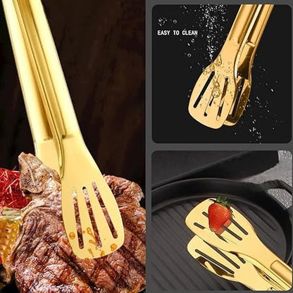 Stainless Steel Golden Food Tong