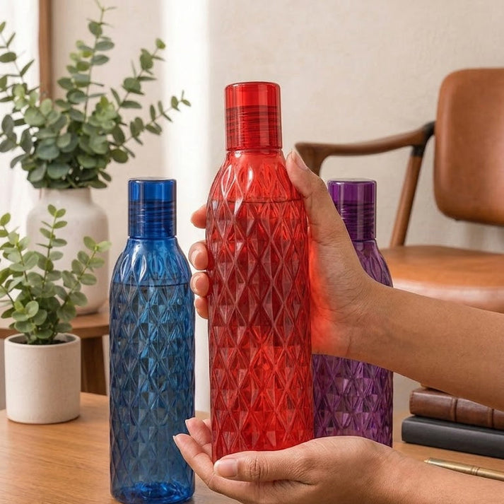 Crystal Cut Plastic Water Bottle 1000ML