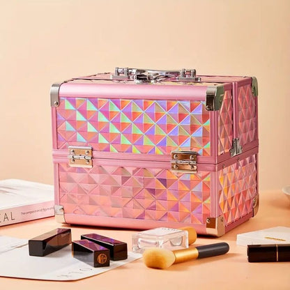 Diamond-Pattern Cosmetic Organizer (Password Lock)
