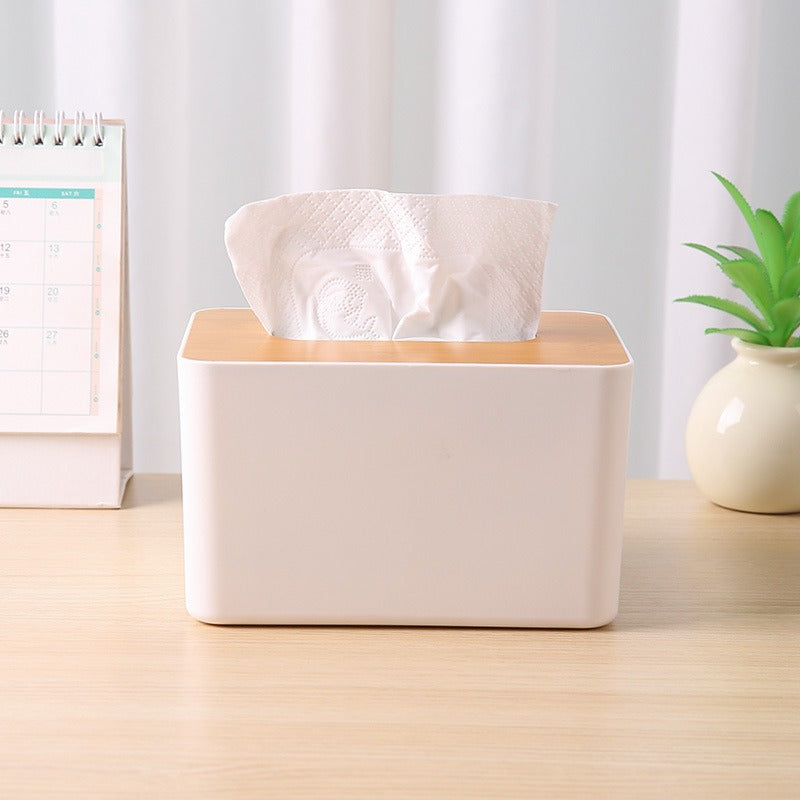 Creative Tissue Storrage Box with Wooden Lid