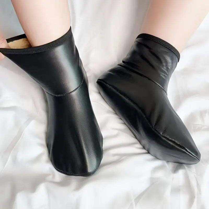 Fashionable Leather Style Socks