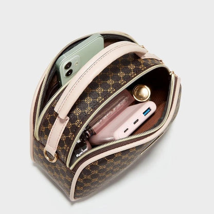 Classic Shoulder Bag with Double Zipper