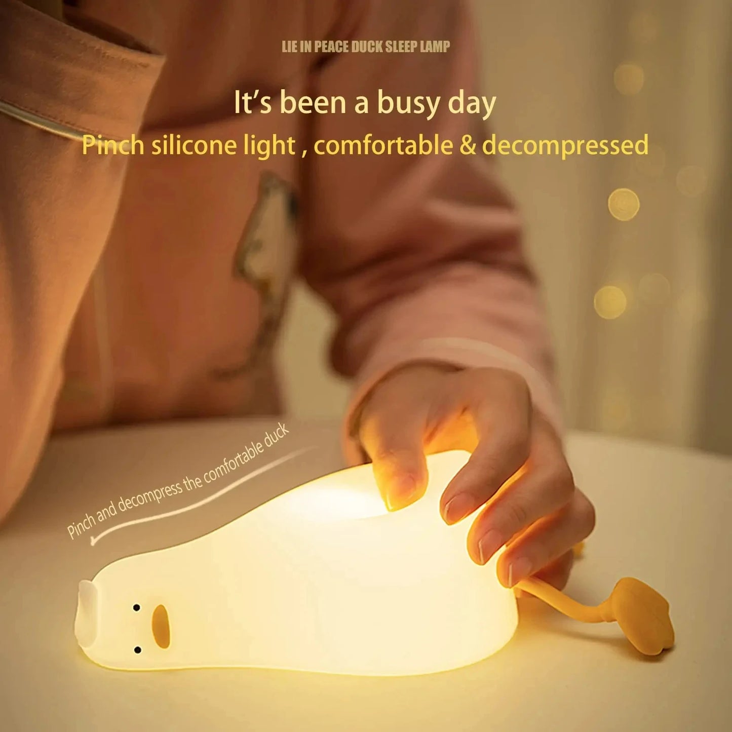 Creative Desktop Duck Silicone Night Light