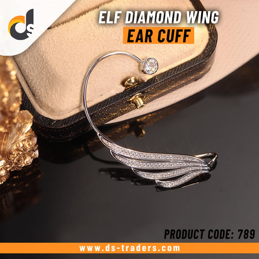 1 Pcs Elf Diamond Wing Ear Cuff