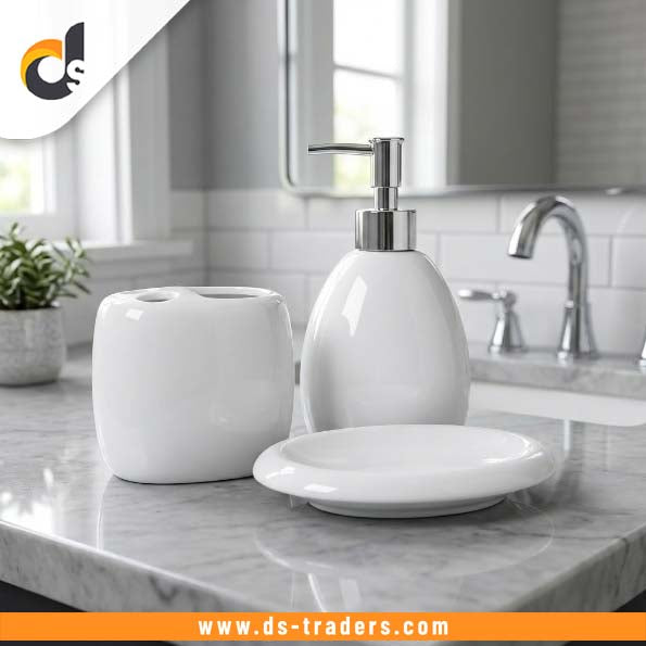 3PCs Luxury Cereamic Bathroom Accessories Set