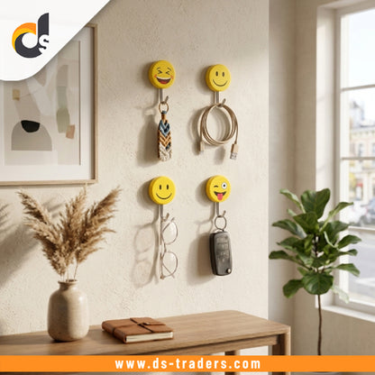 10Pcs Smiley Emoji Self Adhesive Hooks