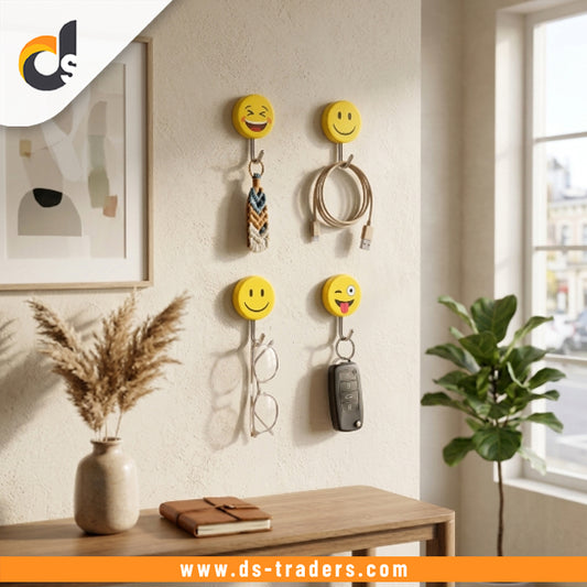 10Pcs Smiley Emoji Self Adhesive Hooks