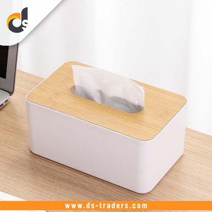 Creative Tissue Storrage Box with Wooden Lid