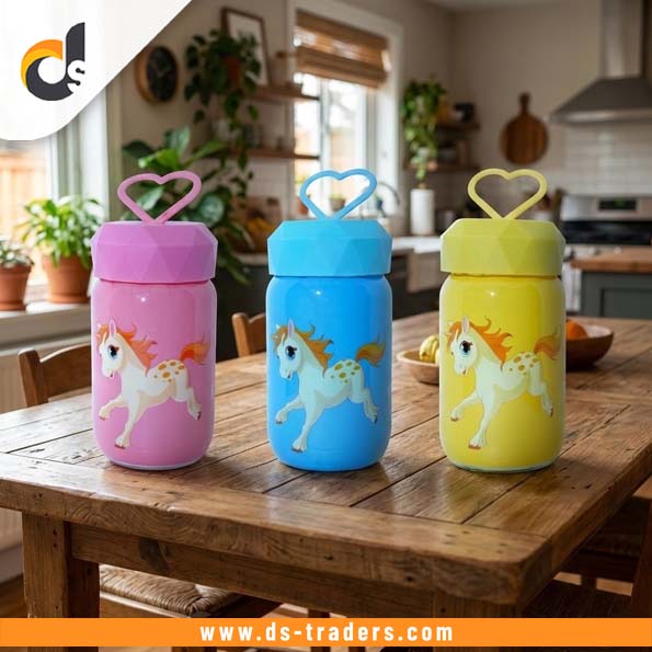 Cute Unicorn Glass Water Bottle for Kids