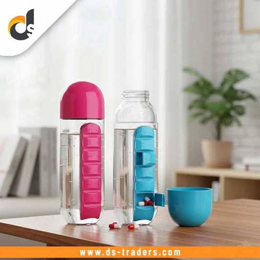 7 Grid Creative Medicine Box with Water Bottle