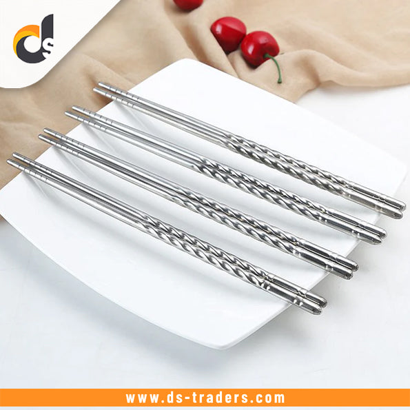 5-Pairs Stainless Steel Chopsticks
