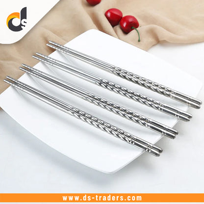 5-Pairs Stainless Steel Chopsticks