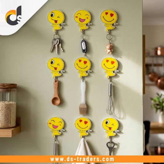 9PCs Emoji Self-Adhesive Wall Hook