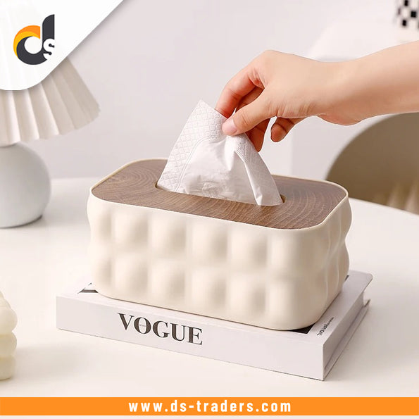 Creative Nordic Tissue Box with Wooden Lid