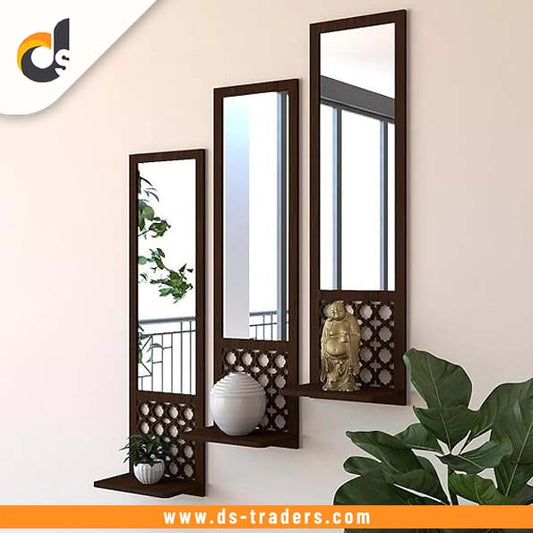 3PCs Wooden & Acrylic Shelf Mirror