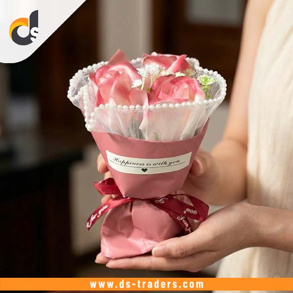 Creative Fabric Knitted Flower Bouquet (Random Color)