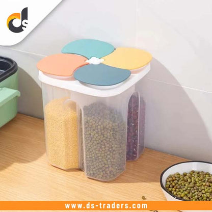 4 Grid Cereal Storage Container