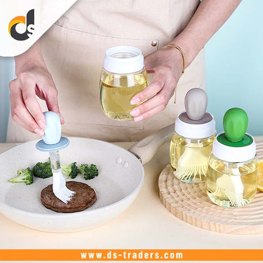 Glass Oil Bottle with Silicone Brush