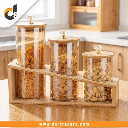 Luxury Diamond Sealed Glass Jars (3PCs)