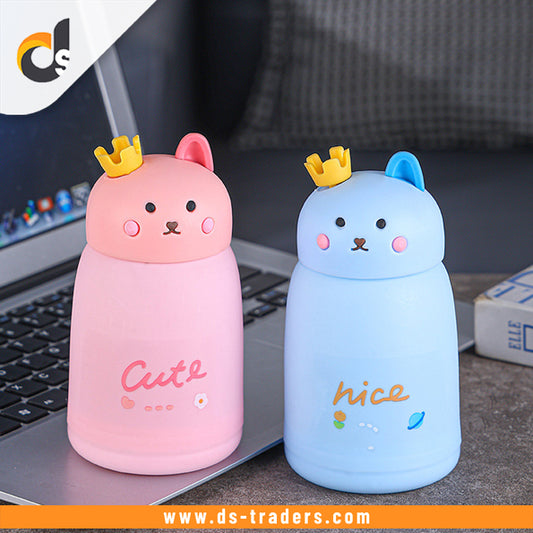 360ml Rabbit Double Wall Glass Water Bottle